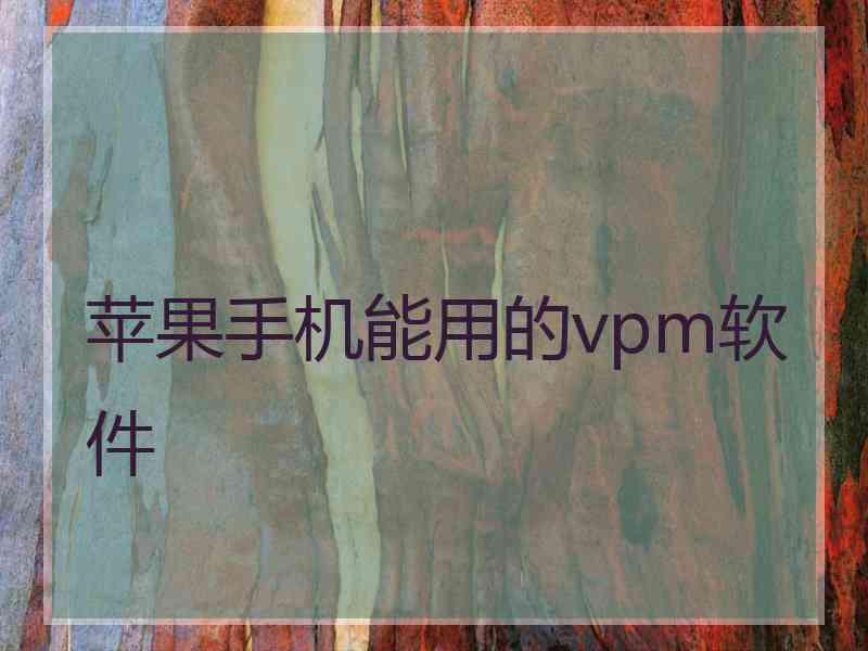 苹果手机能用的vpm软件